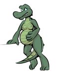  2018 alligator anthro crocodilian female invalid_tag nude pregnant reptile scalie simple_background solo thunderouserections white_background 