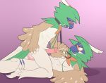  anal anal_penetration avian cowgirl_position cum cum_in_ass cum_inside decidueye duo eyes_closed gobanire humanoid_penis leash looking_at_partner male male/male nintendo on_top penetration penis pink_background pok&eacute;mon pok&eacute;mon_(species) power_bottom sex simple_background smile video_games 