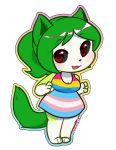  anthro biped canine chibi clothed clothing female fluffy fluffy_tail fur green_fur mammal midori_kuroba red_eyes saucy sundress wolf 