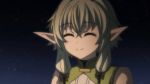  1girl ^_^ ^o^ animated animated_gif blush closed_eyes elf eyes_closed goblin_slayer! green_hair happy high_elf_archer_(goblin_slayer!) open_mouth pointy_ears sidelocks smile solo 