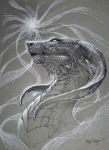  2018 curved_horn dragon feral headshot_portrait portrait rhyu scales solo traditional_media_(artwork) 