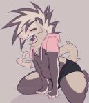  ambiguous_gender anthro blush bulge cute_fangs fur hair mammal marsupial multi_nipple nipples opossum simple_background sleepygills solo tongue twitter_hoodie 