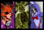  2018 animatronic bow_tie canine digital_media_(artwork) eye_patch eyewear five_nights_at_freddy&#039;s five_nights_at_freddy&#039;s_2 five_nights_at_freddy&#039;s_3 fox foxy_(fnaf) lagomorph machine mammal poruteno rabbit robot springtrap_(fnaf) video_games withered_bonnie_(fnaf) 