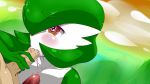  2018 alternate_species anthro ashraely balls blush cum cum_in_mouth cum_inside digital_media_(artwork) erection female gardevoir humanoid humanoidized male nintendo nude open_mouth oral oral_penetration penetration penis pok&eacute;mon pok&eacute;mon_(species) red_eyes sucking video_games 