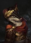  2018 anthro armor black_fur clothed clothing conditional_dnp detailed_background digital_media_(artwork) fur latex_(artist) looking_at_viewer male mammal rat rodent solo white_fur 