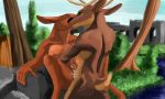  anthro antlers aquila_chrysaetos breasts cervine cum cum_inside duo female horn male male/female mammal nude outside penetration sex vaginal vaginal_penetration 