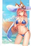  animal_ears bikini fate/grand_order swimsuits tail tamamo_no_mae yahiro_(666131415) 