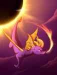  2018 claws digital_media_(artwork) dragon feral horn icelectricspyro male purple_eyes scalie solo spines spyro spyro_the_dragon video_games western_dragon 