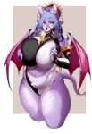  anthro bat big_breasts blush breasts cakewasgood clothed clothing female hair huge_breasts huge_thighs kemono long_hair looking_at_viewer mammal pubes simple_background slightly_chubby solo thick_thighs voluptuous wings 