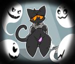  2018 anthro balls cat erection feline ghost male mammal momo_(google) nipples penis plexybot spirit 