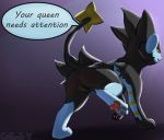  2018 anus coffeefly english_text female feral looking_back luxray nintendo open_mouth pawpads paws pok&eacute;mon pok&eacute;mon_(species) presenting presenting_pussy pussy pussy_juice simple_background solo text video_games 