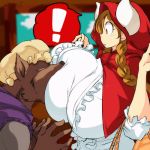 akasukimi animal_humanoid animated anthro big_bad_wolf big_breasts blinking bovine breast_bite breasts brown_fur brown_hair canine cattle clothed clothing cow_humanoid female fur hair hat hataraki_ari hood horn huge_breasts humanoid little_red_riding_hood_(copyright) long_hair mammal pigtails suckling wolf yellow_eyes 