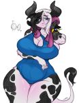  2019 5_fingers alejandra_coldthorn alpha_channel anthro big_breasts black_fur black_hair blue_eyes bovid bovine breasts cattle chalo cleavage clothed clothing digital_media_(artwork) female front_view fur hair half-closed_eyes holstein_friesian_cattle horn huge_breasts las_lindas looking_away mammal multicolored_fur multicolored_hair one-piece_swimsuit open_mouth simple_background slightly_chubby solo standing swimsuit thick_thighs transparent_background two_tone_fur two_tone_hair voluptuous webcomic white_fur white_hair wide_hips 