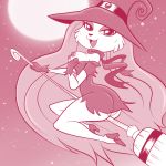 2016 anthro breasts broom bucky_o&#039;hare_(series) cat clothing digital_media_(artwork) fangs feline female footwear full_moon gloves hair halloween hat high_heels holidays jenny_(bucky_o&#039;hare) lonbluewolf magic_user mammal moon night nipples open_mouth panties presenting scarf shoes solo star tongue underwear witch witch_hat 