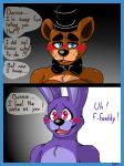  2018 anthro bear bonnie_(fnaf) bow_tie comic digital_media_(artwork) five_nights_at_freddy&#039;s freddy_(fnaf) fur insanysage lagomorph male mammal rabbit video_games 