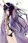  alternate_hair_length alternate_hairstyle arched_back bangs blunt_bangs breasts closed_mouth commentary_request eyebrows_visible_through_hair eyes_visible_through_hair fate_(series) from_side gijxgij gradient_horns highres light_smile long_hair looking_at_viewer navel oni oni_horns purple_eyes purple_hair raised_eyebrows red_horns revealing_clothes see-through see-through_silhouette shuten_douji_(fate/grand_order) simple_background sketch small_breasts solo thick_eyebrows white_background 