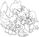  2007 anal anus balls cum female group group_sex lynxie male miles_prower monochrome penis purity pussy sally_acorn sex sonic_(series) sonic_the_hedgehog threesome 