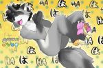  4_toes afro claws eyes_closed feathers feet foot_fetish joule_(soranotamashii) laugh loose_feather mammal pawpads procyonid raccoon signature soles soranotamashii tickling tickling_feet toe_claws toes 