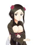  absurdres artist_request black_hair flower hair_flower hair_ornament highres looking_at_viewer princess_principal solo third-party_source toudou_chise 