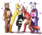  2018 absurd_res anthro avian bear bird bonnie_(fnaf) bow_tie canine chica_(fnaf) chicken digital_media_(artwork) female five_nights_at_freddy&#039;s five_nights_at_freddy&#039;s_2 fox foxy_(fnaf) freddy_(fnaf) hi_res lagomorph male mammal marionette_(fnaf) namygaga rabbit video_games 