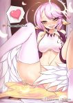  :d angel_wings artist_name bad_anatomy blush breasts bridal_gauntlets crop_top darklux feathered_wings feathers finger_to_mouth gradient_hair gumroad_username halo heart jibril_(no_game_no_life) large_breasts long_hair looking_at_viewer low_wings magic_circle midriff mismatched_legwear multicolored multicolored_eyes multicolored_hair naughty_face navel no_game_no_life no_panties open_mouth orange_eyes patreon_username pink_hair seductive_smile sideboob smile solo spread_legs tattoo teeth very_long_hair watermark white_wings wing_ears wings yellow_eyes 
