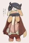  1girl brown_eyes furry kawasemi27 made_in_abyss nanachi_(made_in_abyss) regu_(made_in_abyss)_(cosplay) scarf solo white_hair 