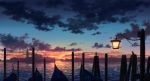  animal bird boat building cat city cloud cloudy_sky commentary_request gradient_sky highres huge_filesize lake lamppost light night night_sky no_humans original outdoors pei_(sumurai) pier scenery shore sky skyline star_(sky) starry_sky sunset tower venice water watercraft 