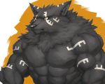  2018 abs anthro biceps big_muscles black_nose canine captainjohkid digital_media_(artwork) fur hi_res male mammal muscular muscular_male pecs simple_background tattoo wolf 
