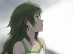  bangs black_hair blush flat_chest green_eyes highres hiyajou_maho long_hair looking_afar menomorute profile simple_background solo steins;gate steins;gate_0 upper_body 