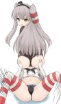  2girls amatsukaze_(kantai_collection) artist_request ass ass_grab cunnilingus cunnilingus_through_clothes face_in_ass girl_on_top kantai_collection long_hair looking_back lying multiple_girls navel on_back open_mouth oral shimakaze_(kantai_collection) sitting sitting_on_face sitting_on_person spread_legs sweat tongue twintails wide_hips yuri 