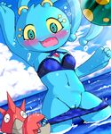  anthro arthropod bikini blush breasts clothed clothing corphish crab crustacean female g-sun legendary_pok&#233;mon manaphy marine nintendo pok&#233;mon pok&#233;morph pokemon pussy skimpy swimsuit tight_clothing video_games 