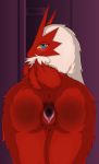  2018 anthro anus avian beak bent_over biped blaziken blue_eyes butt clitoris digital_media_(artwork) disembodied_penis duo female fur hair infamousrel looking_at_viewer looking_back male male/female male_penetrating mammal nintendo nude open_mouth penetration penis pok&eacute;mon pok&eacute;mon_(species) pokeandpenetrate presenting presenting_hindquarters pussy pussy_juice rear_view sex simple_background smile solo_focus standing translucent translucent_penis vaginal vaginal_penetration video_games 