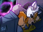  dog_tags fox_mccloud male nintendo sleeping space spooning star_fox ventkazemaru video_games whiskers wolf_o&#039;donnell 