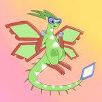  antennae claws clothing crocodilianbooty dragon eyewear flygon flying gloves goggles insect_wings nintendo pok&eacute;mon pok&eacute;mon_(species) scales scalie simple_background solo spikes teeth toes video_games wings 