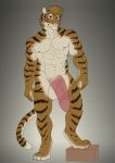  2016 anthro balls barbed_penis big_balls big_penis feline hi_res hyper kato_(tiger) kurin male mammal mild_hyper nude penis presenting solo standing tiger vein veiny_penis 