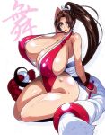  1girl breasts brown_hair fatal_fury gigantic_breasts king_of_fighters shiranui_mai 