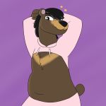  2018 anthro bear bedroom_eyes chest_tuft claws clothed clothing crocodilianbooty deep_navel fur hair half-closed_eyes hi_res male mammal meme overweight seductive simple_background solo stretching suggestive sun_bear tuft twitter_hoodie 