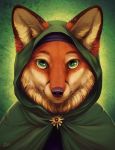  2018 canine digital_media_(artwork) fox goldendruid green_background green_eyes headshot_portrait looking_at_viewer mammal portrait simple_background solo whiskers 