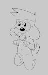 anthro begging canine cub dog erection k.o._(ok_k.o.!_lbh) male mammal monochrome ok_k.o.!_let&#039;s_be_heroes penis solo young z0rgy 