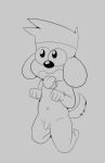  anthro begging canine cub dog flaccid k.o._(ok_k.o.!_lbh) male mammal monochrome ok_k.o.!_let&#039;s_be_heroes penis solo young z0rgy 