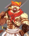  2018 abs anthro biceps capcom cat feline felyne fur hi_res male mammal meowscular_chef monster_hunter monster_hunter_world muscular muscular_male pecs rabbity video_games 