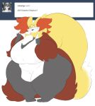  apron big_breasts big_tail black_fur breasts canine clothing delphox female fur huge_breasts hyper lips mammal mature_female nintendo overweight pok&eacute;mon pok&eacute;mon_(species) rakashama red_fur thick_thighs video_games whiskers wide_hips yellow_fur 