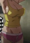  10s 1girl animated animated_gif breasts cleavage large_breasts prison_school shiraki_meiko short_shorts shorts 