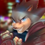  2015 anthro blue_eyes blue_fur claws eulipotyphlan fur hedgehog male mammal miles_df smile solo sonic_(series) sonic_the_hedgehog teeth tuft video_games 