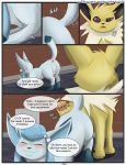  anus ass_up balls blush butt comic eeveelution eyes_closed feral glace glaceon impending jolteon male male/male nintendo pocket_monster pok&eacute;mon pok&eacute;mon_(species) punishing punishment raised_tail text video_games watt xxgato yami 