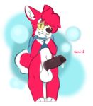  2018 anthro avoid_posting balls big_balls big_penis blush canine dog dogfluid eyewear fluffy fluffy_tail fur glasses huge_balls humanoid_penis hyper hyper_balls hyper_penis leaking male mammal panting penis precum serulean shiba_inu solo 