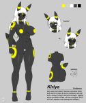  abs black_eyes eeveelution female hair model_sheet nintendo nipples pok&eacute;mon pok&eacute;mon_(species) pok&eacute;morph pussy razplus simple_background solo standing umbreon video_games white_hair 