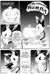  ... ambiguous_gender comic doujinshi food fruit jack-o&#039;-lantern manga mattchu_(character) monochrome nintendo pok&eacute;mon pok&eacute;mon_(species) pumpkin raichu solo text video_games white_crest 