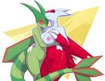  2018 anthro anthrofied breasts claws dragon duo female female/female flygon hand_on_breast latias legendary_pok&eacute;mon looking_at_viewer navel nintendo nipples nude pok&eacute;mon pok&eacute;mon_(species) pussy simple_background smile teeth thick_thighs video_games white_background zkelle 