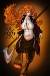  big_breasts bottomless breasts centaur cleavage_cutout clothed clothing digital_media_(artwork) equine equine_taur female front_view full-length_portrait h&oacute;rus1998 hecarim holding_object holding_weapon jacket mammal pinup portrait pose shirt solo taur weapon 